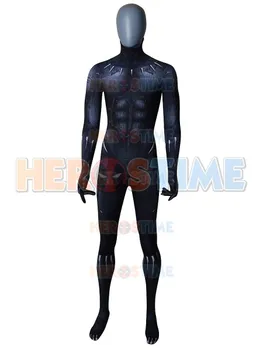 

Film Version Black Panther Costume No Mask Halloween Cosplay Zentai Suit For Adult/Kids/Custom Made