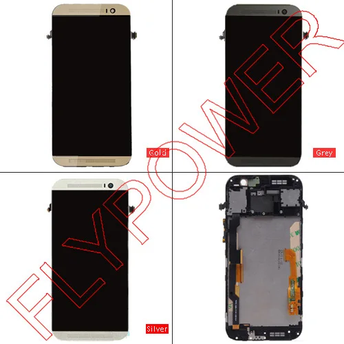 

100% Warranty LCD Display Sceren With Touch Screen Digitizer + frame Asembly For HTC One M8 in mixed color by free shipping