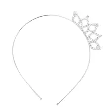 Свадебные Свадебный цветок невесты для девочек Стразы волос в виде короны тиара серебро