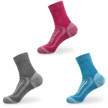 Женские хлопковые носки с подушками для пеших прогулок, бега, альпинизма, катания на лыжах