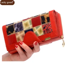 Nuevo diseño de cartera para mujer, cartera famosa Vintage para mujer, cartera larga para mujer, cartera de mano para mujer D686
