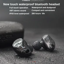 Водонепроницаемый сенсорный наушник с отпечатком пальца для плавания true wireless TWS two-гарнитура bluetooth mini super smal очень