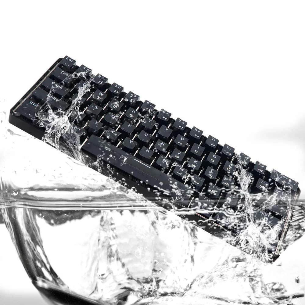 

Mechanical Keyboard, 61 Keys Optical Switch Multi-color RGB LED Backlit Wired Gaming Keyboard, IP67 Waterproof Wrist Rest, Erg