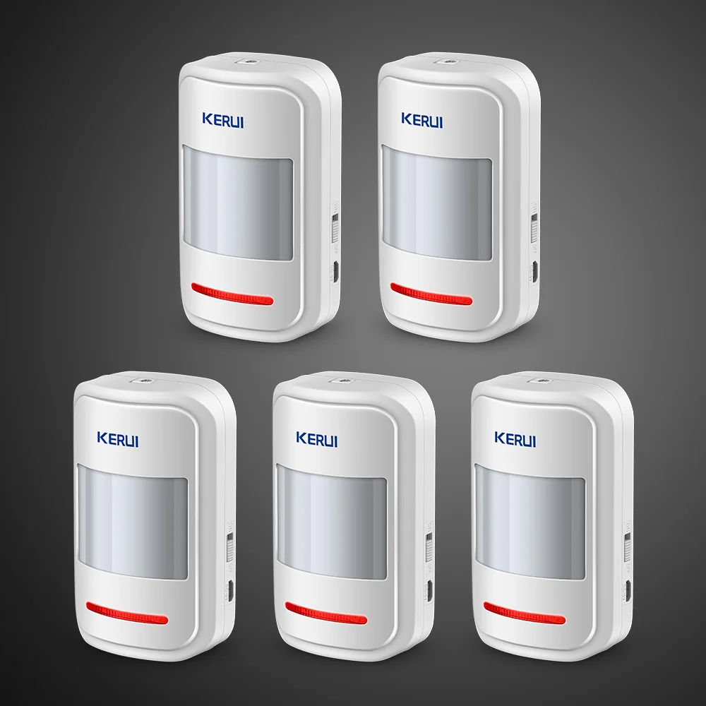 Online Kerui 5 uds 3 uds recargable 5V USB 433MHz Sensor PIR inalámbrico Detector de movimiento para sistema de alarma de seguridad GSM PSTN