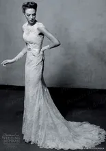 Free Shipping 2014 Gorgeous Mermaid Court Train Lace Spanish Style Wedding Dresses With Sash WX11621