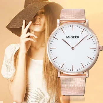 

MIGEER Women's Watches Rose Gold Bracelet Ladies Watch Women Top Brand Luxury Watches Clock Women Gift Relogio Feminino Saat