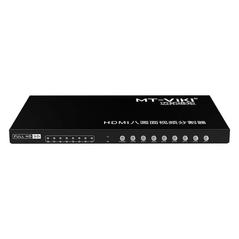

MT-VIKI HDMI Eight screen video splitter 8 in 1 out HDMI switch screen splitter support Panel button and IR switch MT-SW081