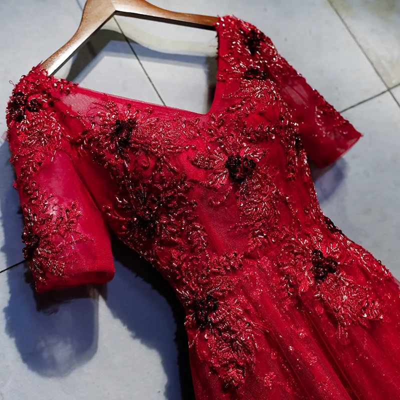Платья подружек невесты для свадьбы халат Soiree Sequin Appliques вечернее платье Элегантное бальное платье Длинные вечерние платья TS564
