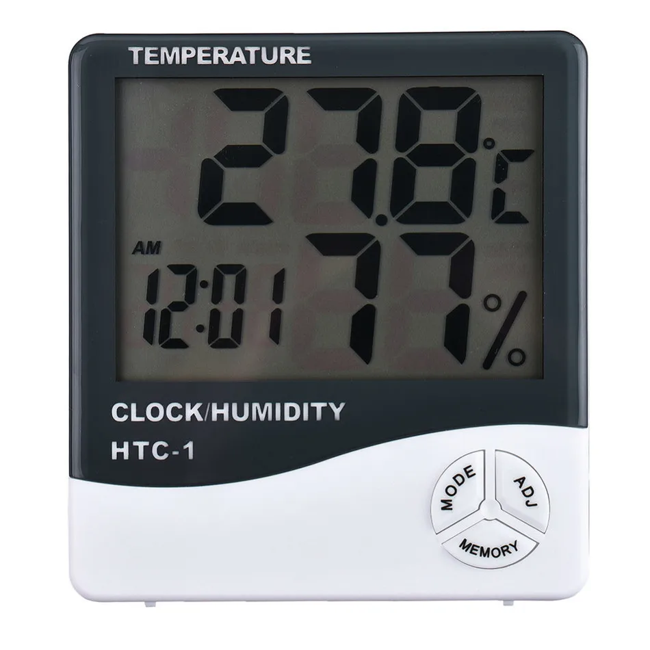 Цифровой электронный ЖК-термометр гигрометр электронный измеритель температуры и влажности Настольные Цифровые Часы измерение погоды#20