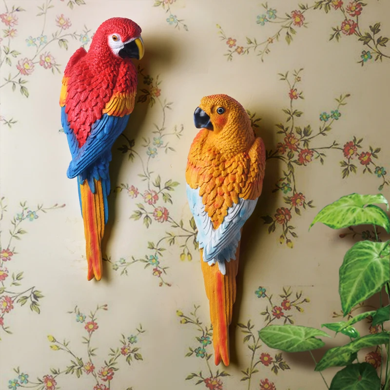 3D Parrot Resin Hook Creative Home Room Decorative coathook Modern