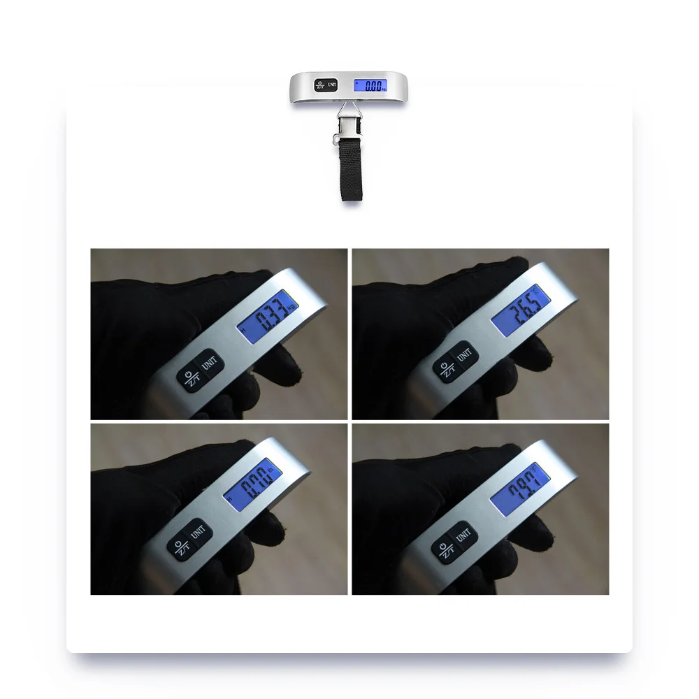 Портативный ЖК миниатюрный чемодан электронные весы термометр 50 кг Емкость подвесной цифровой Крюк для взвешивания Весы устройство
