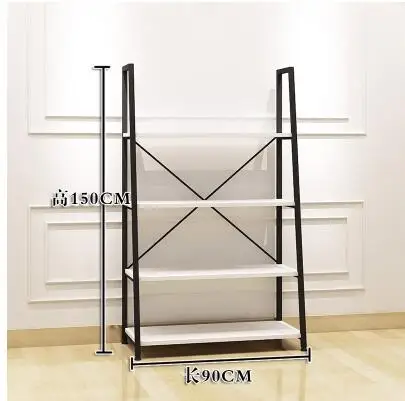 Wrought iron floor clothing store clothes display stand on the wall side hanging women's clothing store floor shelf