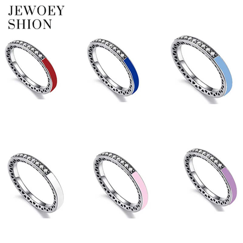

JEWOEY SHION New hot silver plated sparkling heart-shaped Fine ring for women with luxurious and beautiful ring jewelry gifts