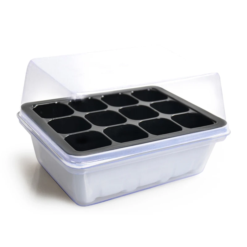 Nursery Trays Lids Durable 12 Cells Hole Nursery Pots Plant Seeds Grow