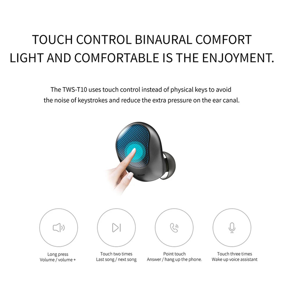 Samload Bluetooth 5.0 Headset Waterproof Wireless Earphone Stereo 3D Sound with 1200mAh Charging Box For Apple iPhone 6s 7 8 Xs