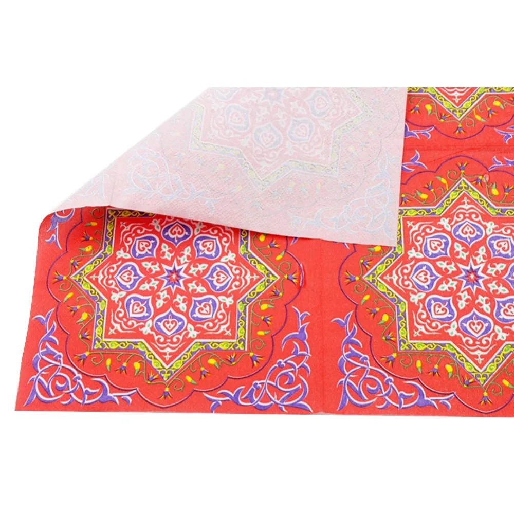 OurWarm Eid Мубарак мусульманский ислам PE скатерть с салфетками Луна Звезда