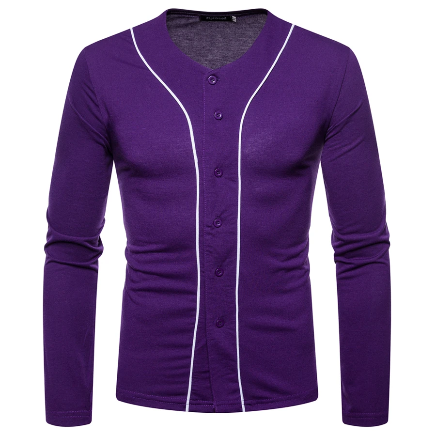GuyuEra New long-sleeved T-shirt African ethnic style stitching men's long-sleeved V-neck bottoming shirt