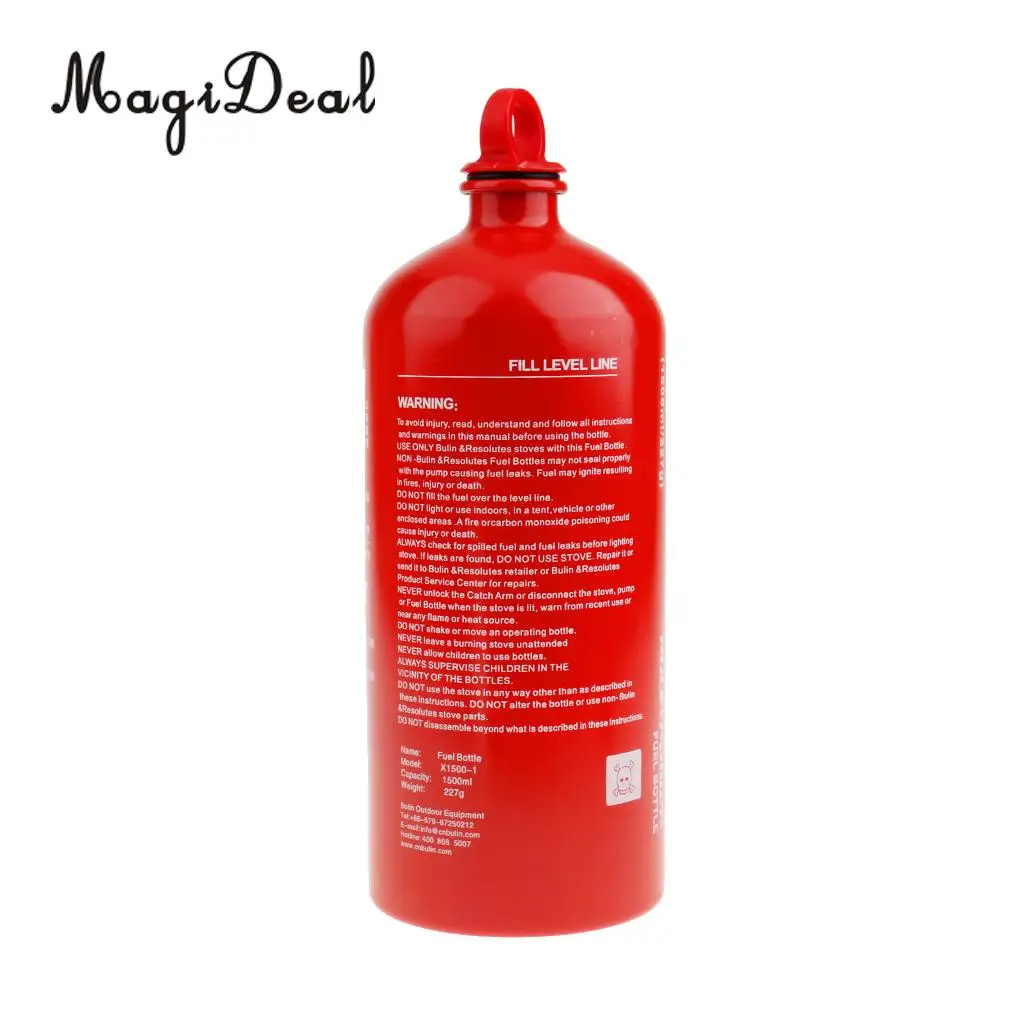 MagiDeal Aluminum Liquid Fuel Bottle Outdoor Camping Stove Gas Oil Container 500/750/1000/1500ML for Camping Hiking Travel