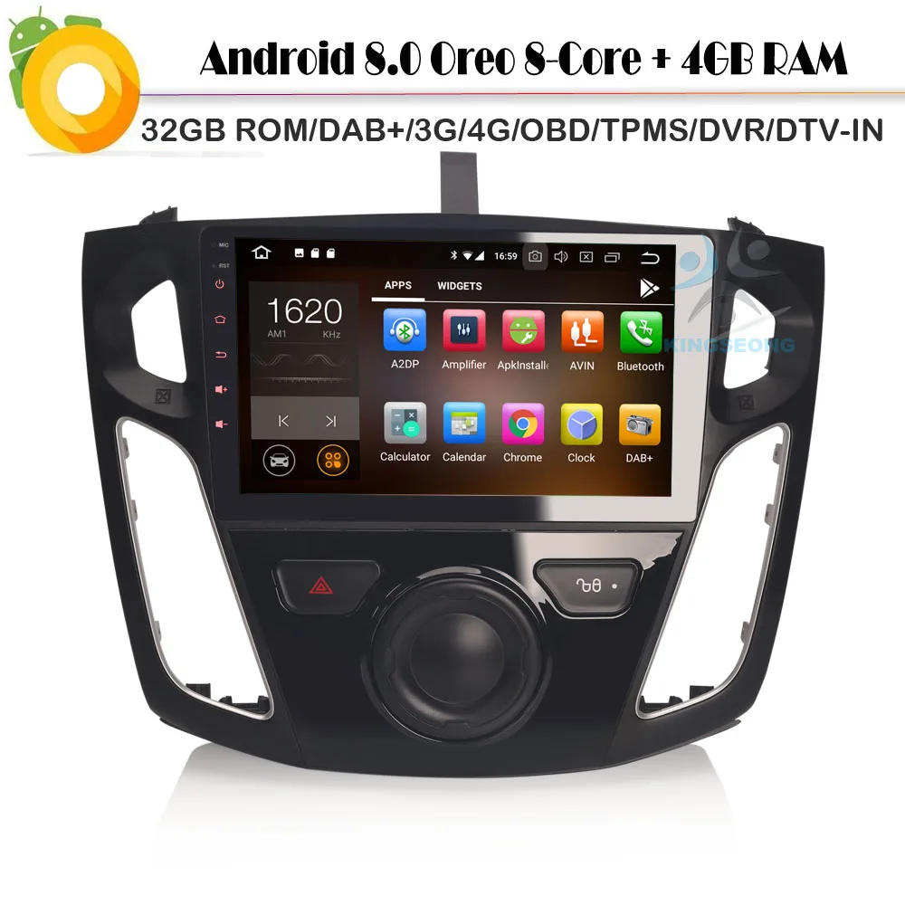

Car GPS Navigation Player For Ford Focus 9"Android 8.0 Autoradio DAB+ Octa Core WiFi 3G 4G Bluetooth GPS DVR BT RDS OBD Sat Navi