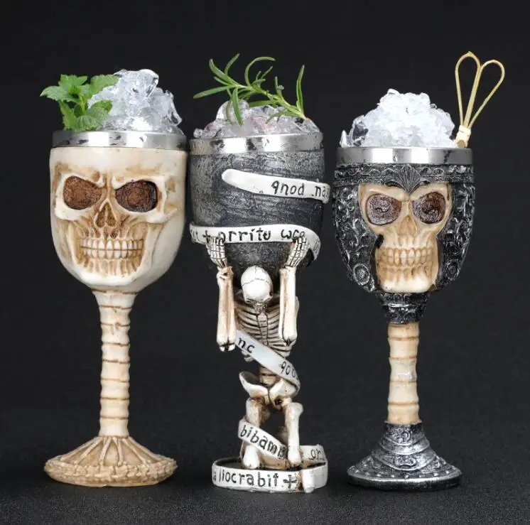 Бокал из нержавеющей стали, 3D череп, скелет, коготь, бокал для вина, бокал es, пивные кружки, вечерние бокалы на Хэллоуин, бокал для виски