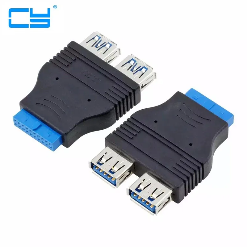 

2-портовый USB 3,0 (гнездо) на 20-контактный адаптер/конвертер Черный