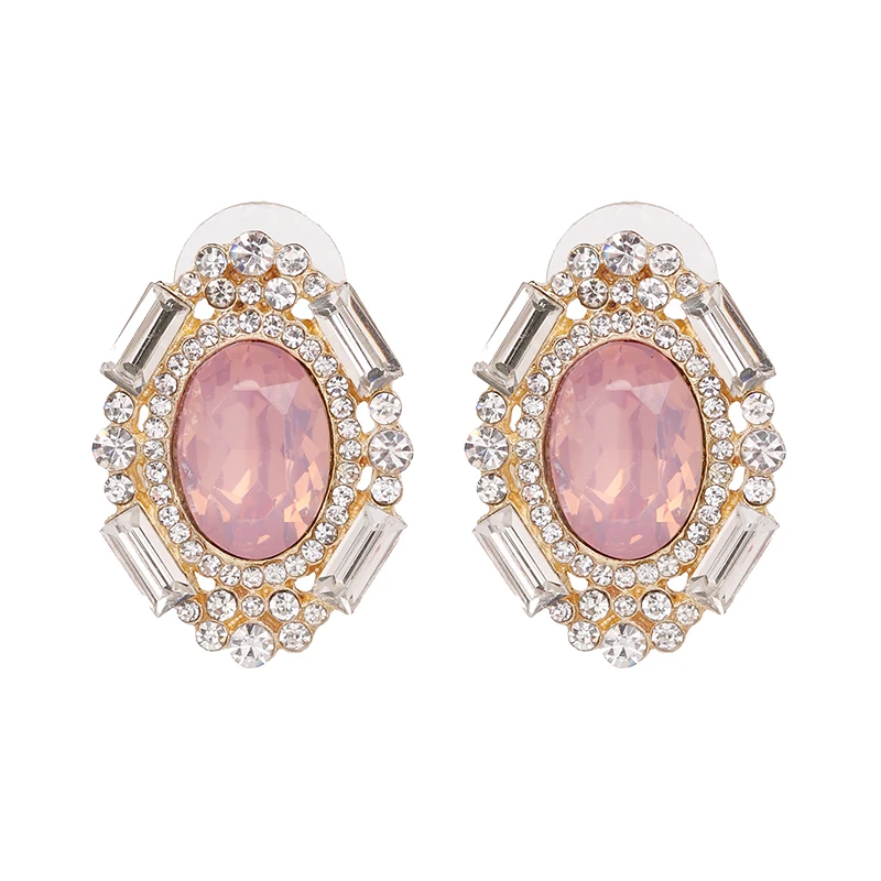 

2017 New Free shipping good quality royal fine crystal crystal small ellipse elegant Earrings for women lady cheap Factory Price