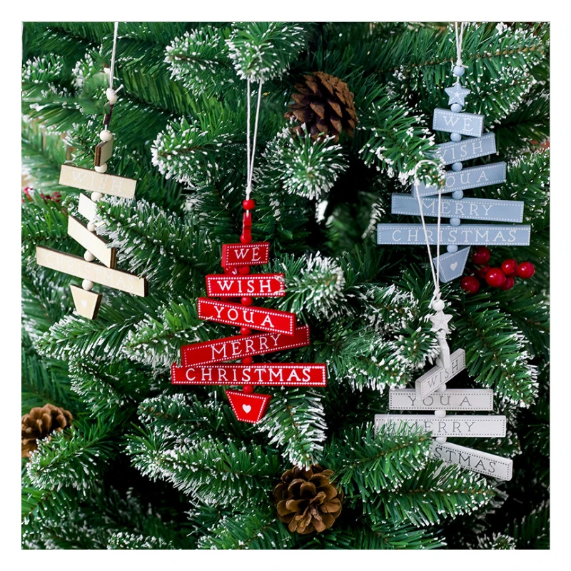 Санта-Клаус, новогодний декор из натурального дерева, рождественские украшения на дверь, дерево, Подвесные Подарки, Рождественский Декор, вечерние украшения для дома