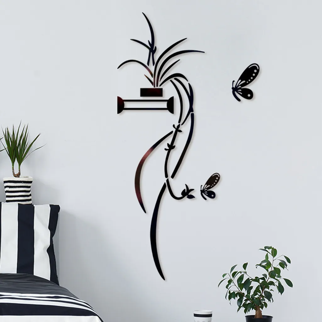 Flower Shape Acrylic Wall Sticker 3D DIY Modern Stickers Living Room