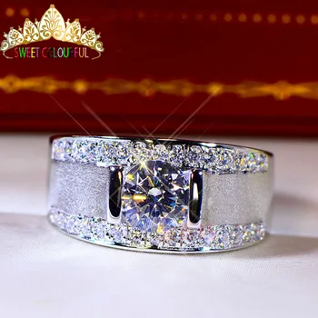 

100% 9K Gold Moissanite Diamond man Ring D color VVS With national certificate MO-0h28