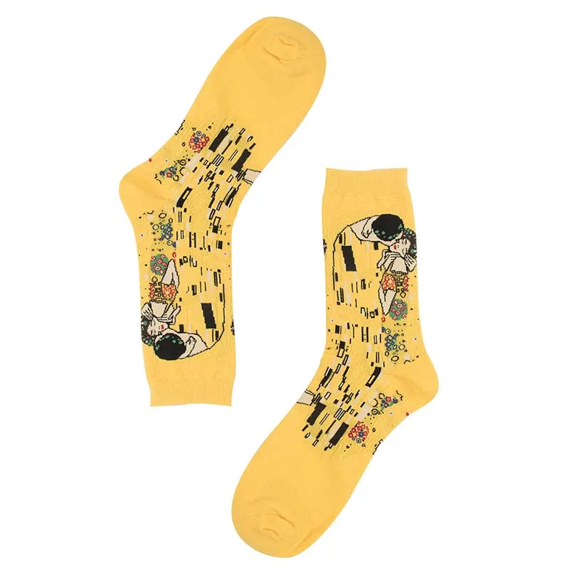 [WPLOIKJD] Модные Потрясающие носки в стиле Харадзюку С 3D принтом для женщин и мужчин, знаменитые забавные Носки с рисунком Ван Гога, Calcetines Mujer - Цвет: 7