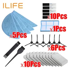 Odkurzacz automatyczny części do czyszczenia szczotka boczna podstawowego filtr pyłowy mop filtr Hepa dla ilife v5 v5s V3 V3s v5pro V50 V55 x5 v5s pro(China)