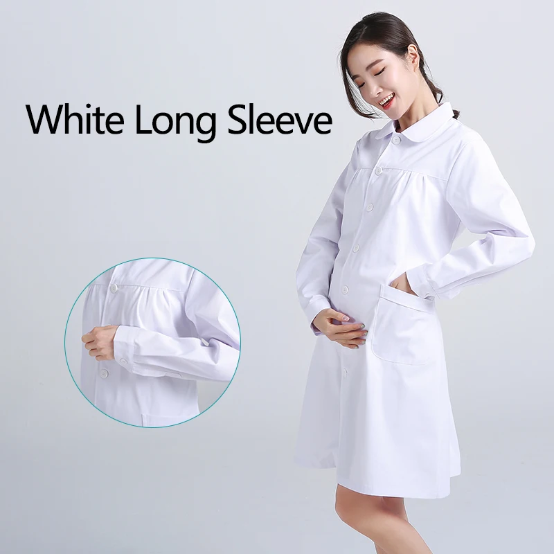 Одежда для беременных женщин; одежда для медсестры с короткими рукавами; Летнее белое пальто с длинными рукавами; одежда для работы в салонах красоты; медицинская униформа для лаборатории и больницы