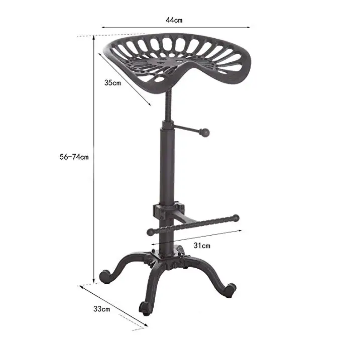 Chair Industrial Furniture Style Cast Iron Tractor Seat Bar Stool Adjustable Height Swivel Metal Barstool Chair US Stock Chair Industrial Furniture Style Cast Iron Tractor Seat Bar Stool Adjustable Height Swivel Metal Barstool Chair US Stock