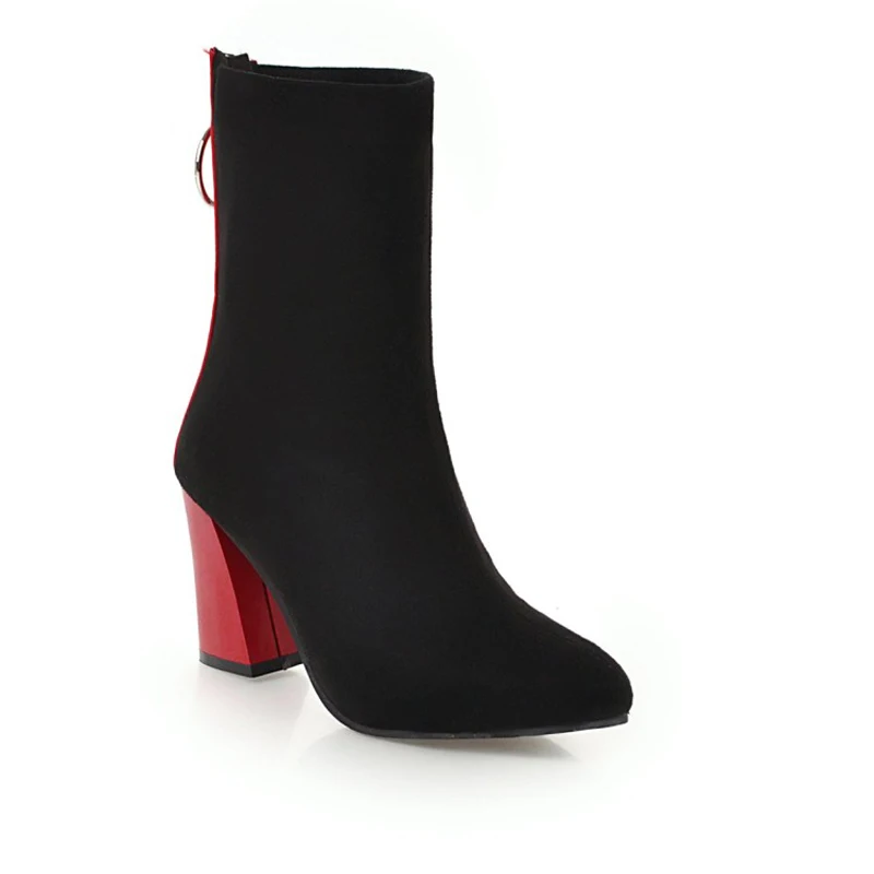 

Fashion Women Boots Square Heel Platforms Zapatos Mujer PU Leather Thigh High Pump Boots Motorcycle Shoes Hot Sale Botas Mujer