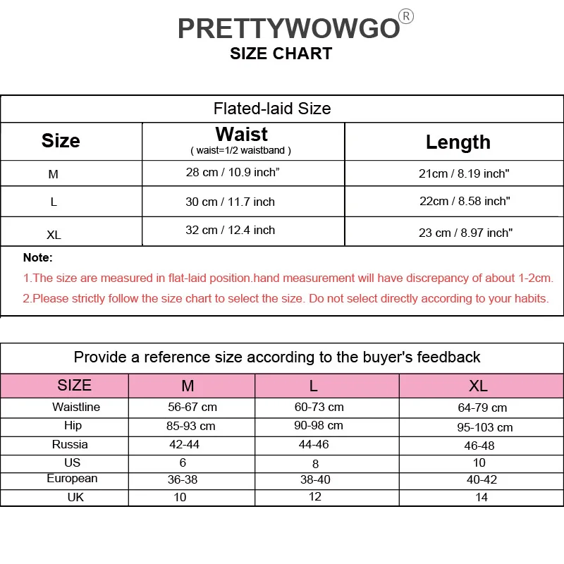 prettywowgo 9040 wholesale 2017 high quality cotton womens panties pantie size chart