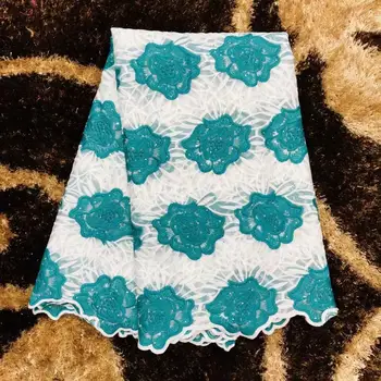 

Latest High Quality African Tulle Lace Fabric 2019 White, green Aso Ebi Style Guipure Lace Fabric with 3d Lace Fabric Flowers