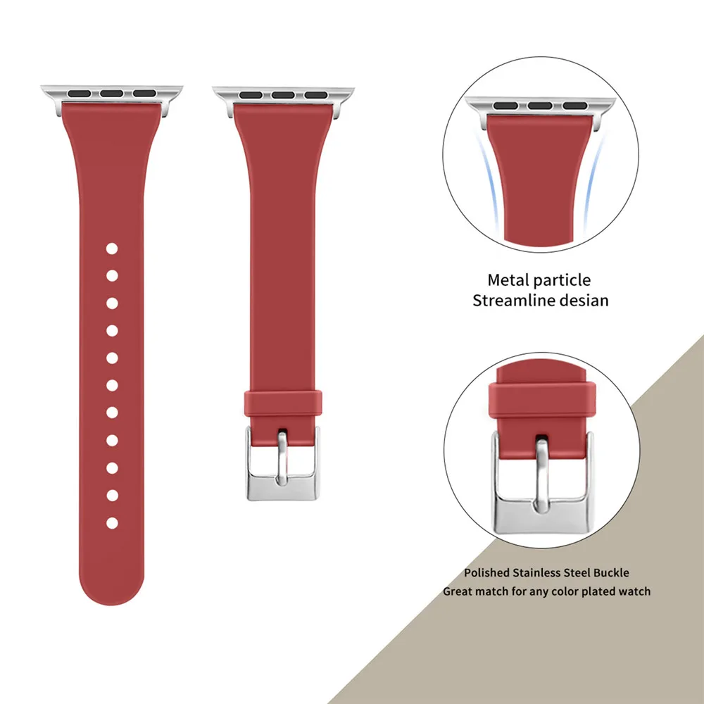

Silicon T Shape Watchband for iWatch 4 3 2 1 Series Watch Band Strap For Apple Watch 38mm /40mm 44mm /42mm Wristband Bracelet