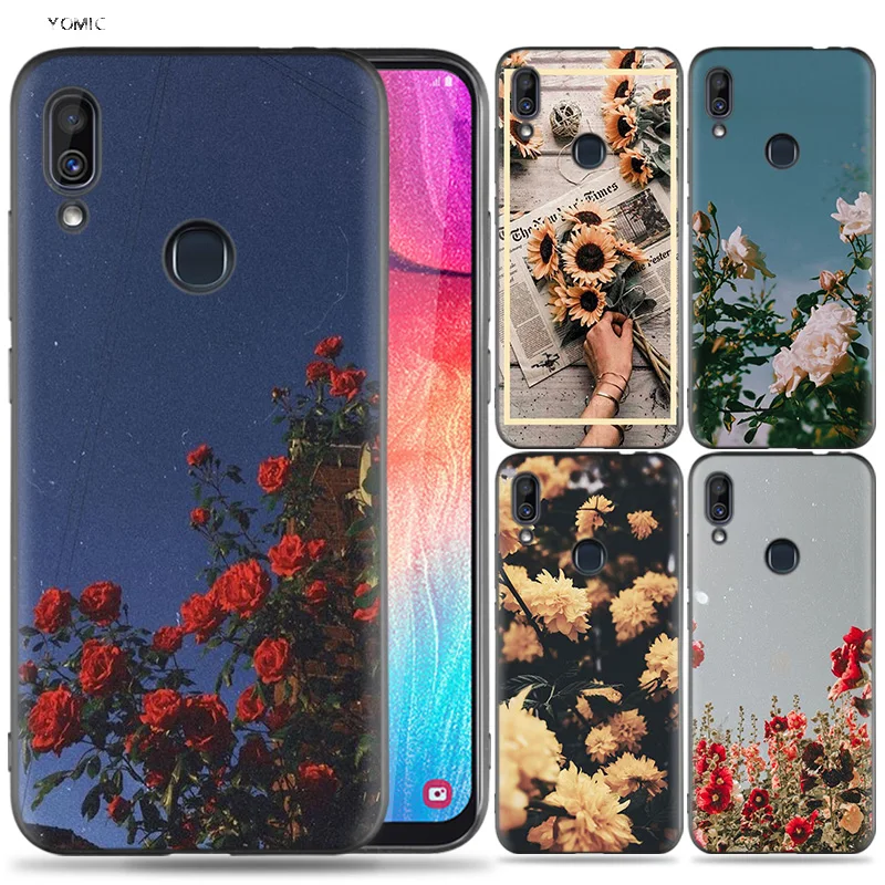 

Silicone Case for Samsung Galaxy A30 A50 A10 A20 A60 A40 M10 M20 M30 A6 A8 J4 J6 J8 Plus A7 A9 2018 Classic Painting Flower Aest