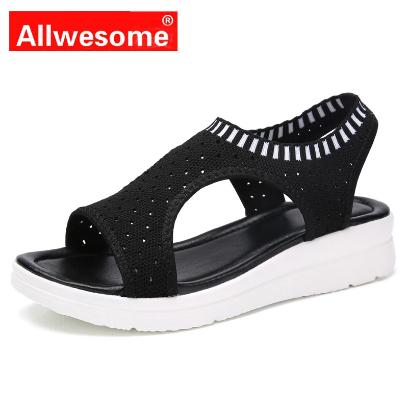 

Allwesome Platform Sandales Femme 2019 Comfortable Wedge Sandals Ladies Block Shoes Gladiator Sandals Fenty Beauty Outdoor Shoes