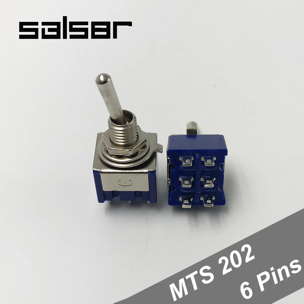 Interruptores de Balancim para o Motor Posição 6 Pinos Toggle Switch 6a – 125 v 3a 250 Barco Carro Mts 202 ac On-on 50 Pcs 6mm 2