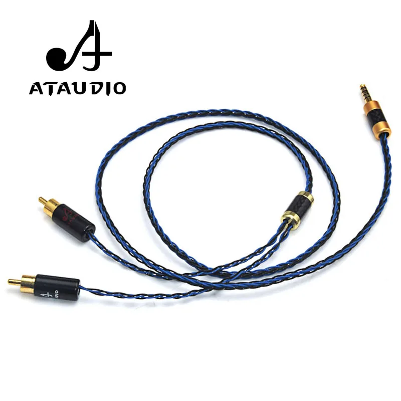 ATAUDIO Hifi посеребренный 4 мм сбалансированный к 2 RCA мужской аудиокабель для Sony NW WM1Z 1A