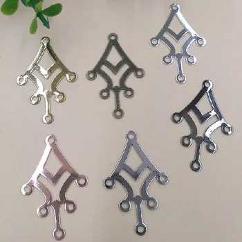 

36*23mm Filigree Flower Charms Loops Connectors Vintage Bu Yao Hair Clasps Wraps Links Blank Findings Multi-color Plated Brass