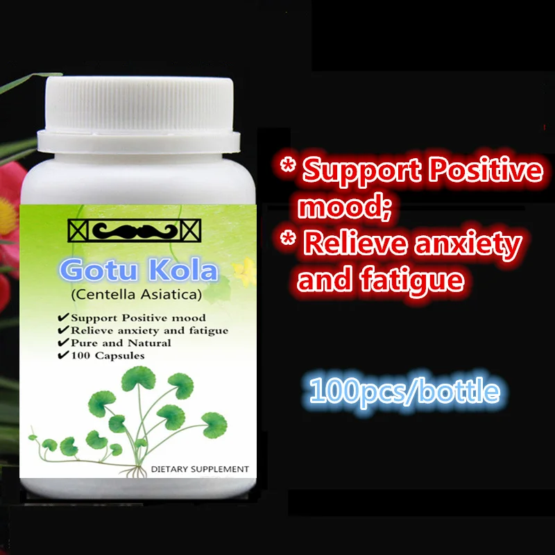 

100% Origin Gotu Kola (Centella Asiatica) Extract,Support Positive mood,Relieve anxiety and fatigue,100pcs/bottle,free shipping