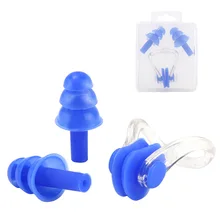5 colores de silicona suave juego de natación impermeable Clip de la nariz + oreja enchufe auricular útil(China)