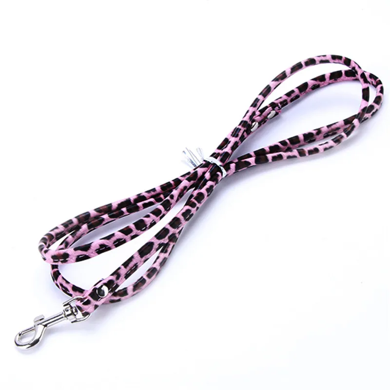 Adjustable Dog Collar Custom Nylon Puppy Cat Dog Tag Collar Leash Pet Smooth PU Leather Leashes For Medium Large Dogs - Цвет: LP