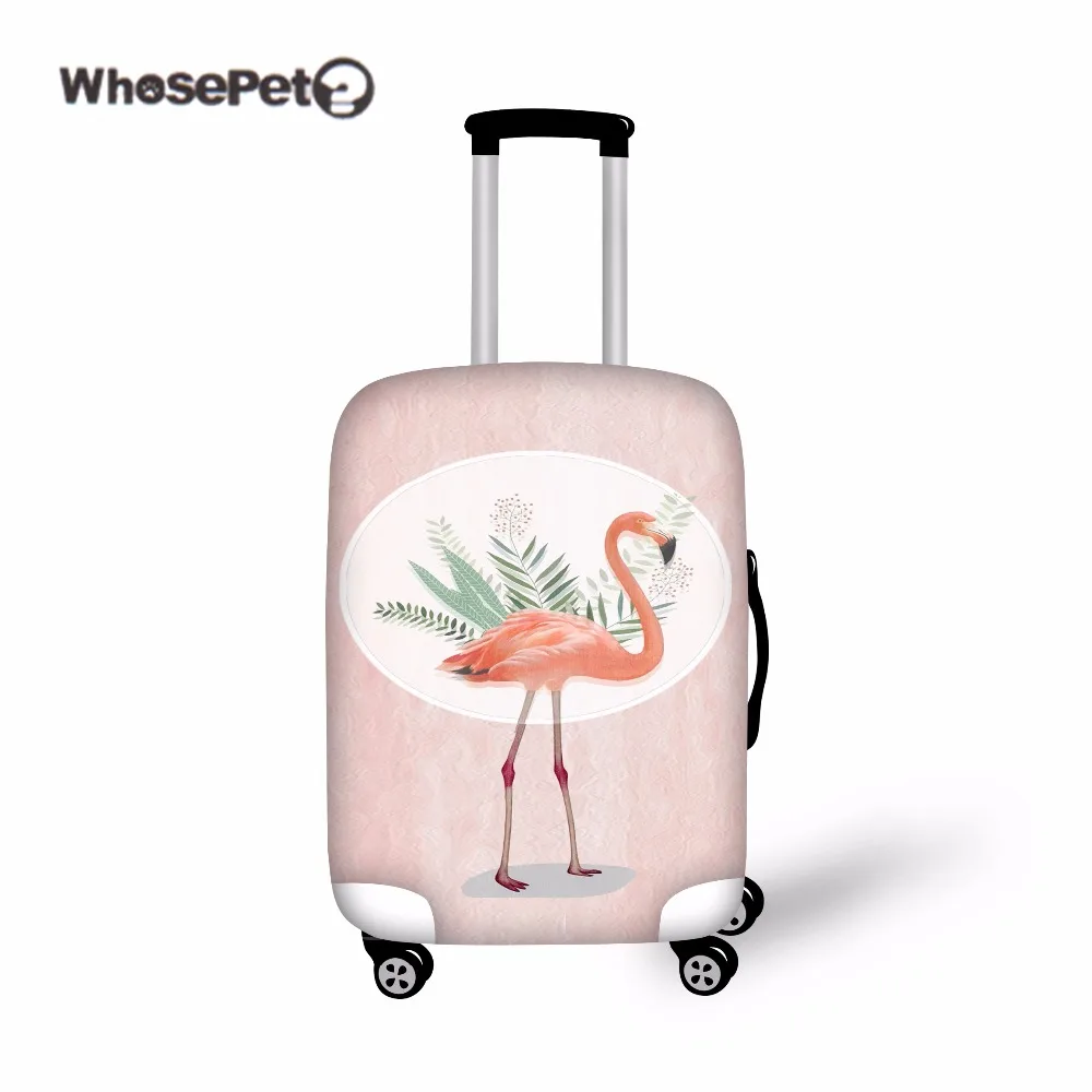 

WHOSEPET Flamingo Retro Thick Elastic Luggage Protective Cover Fresh Travel Suitcase Cover With Zipper for 18-30 inch Trunk Case