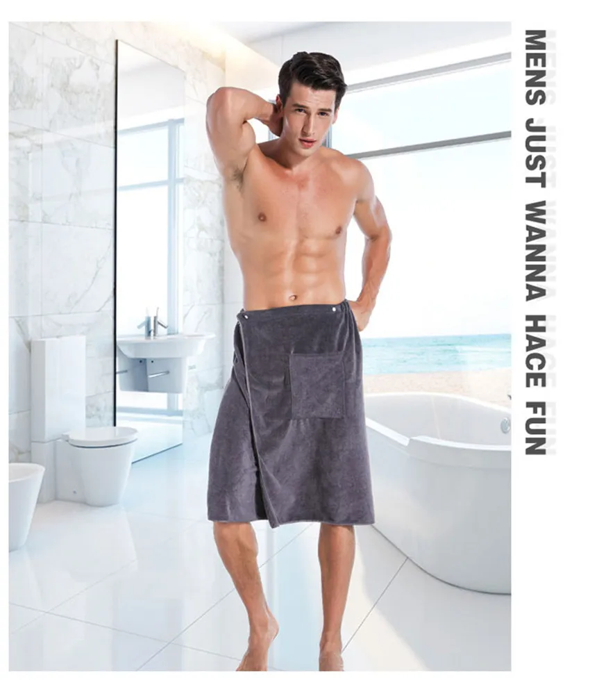ZHUO MO Fashion Man Wearable Magic Mircofiber BF банное полотенце с карманом мягкое пляжное банное полотенце Toalla De Bano