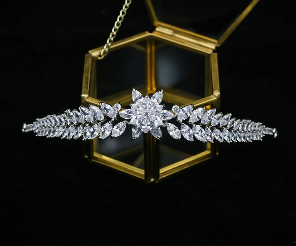 

New cubic zirconia crown wedding queen AAA cz zircon tiara crown hair accessories bride head jewelry party 00371