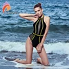 Andzhelika Sexy One-Piece Swimsuit Mesh Patchwork Swimwear Strapless Girl Backless Bodysuit Summer Bathing Suit Monokini AK75064 ► Photo 2/6