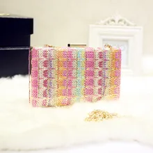 2017 neue Populäre Regenbogen Stil Clutch Abendtasche Dame Hochzeit Tasche Mädchen Party Mini Handtasche Qualitätssicherung Garantie